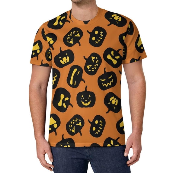 T Shirt For Men Happy Haunts T-Shirt Halloween Pumpkins Men Trending T-Shirts Original Design Tee Sh