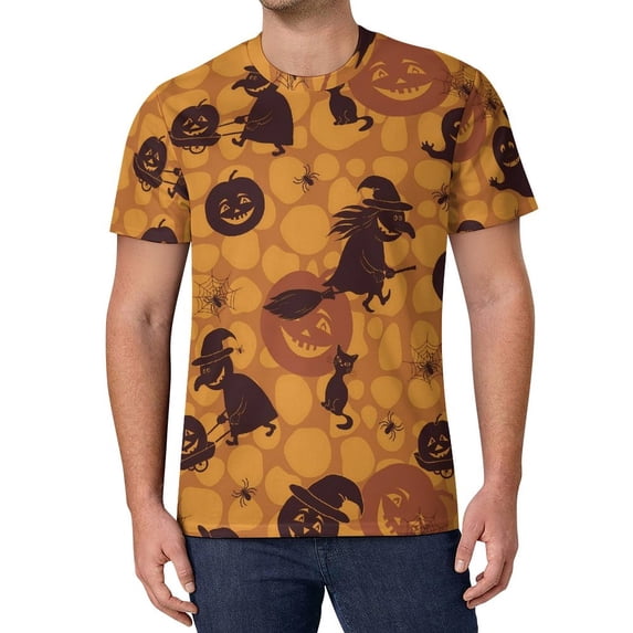 T Shirt For Men Happy Haunts T-Shirt Halloween Pumpkins Men Trending T-Shirts Original Design Tee Sh
