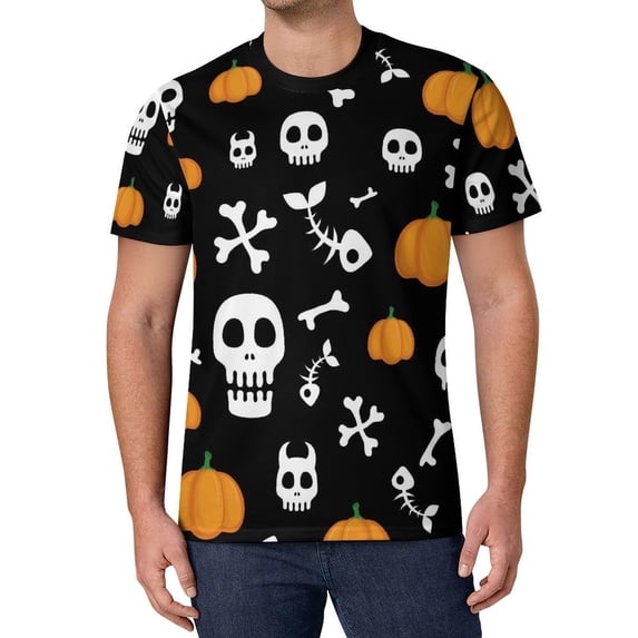 T Shirt For Men Happy Haunts T-Shirt Halloween Pumpkins Men Trending T-Shirts Original Design Tee Sh