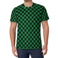 thumbnail image 1 of T Shirt For Men Houndstooth T-Shirt Black And Green Hippie Short Sleeve Pattern Tshirt Cheap Origina, 1 of 7