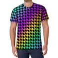 thumbnail image 1 of T Shirt For Men Houndstooth T-Shirt Black And Green Hippie Short Sleeve Pattern Tshirt Cheap Origina, 1 of 7