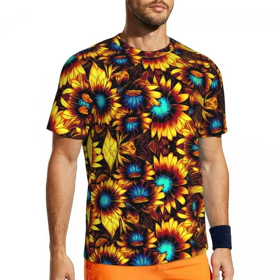 T Shirt For Men Hydrangea Floral Sports T-Shirt Summer Pink Lavender Print Retro Popular Tshirt For