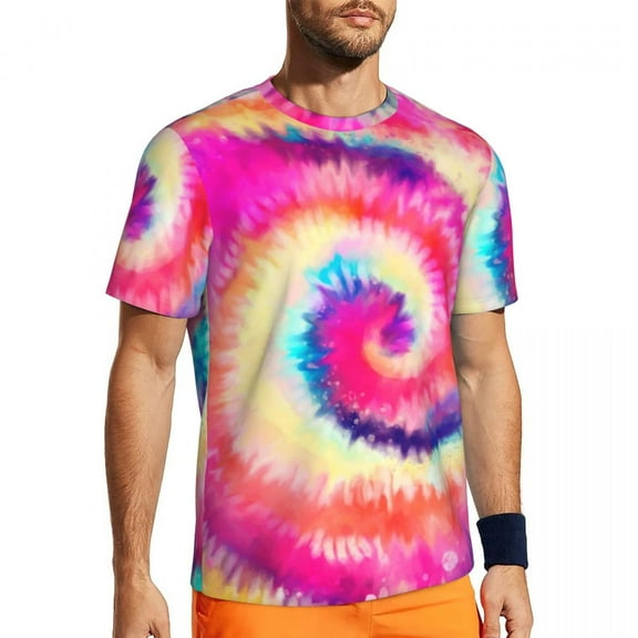 T Shirt For Men Leopard Rainbow Man Funny Aesthetic Print Basic Sports Breathable Summer Tee Shirt C