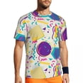 thumbnail image 1 of T Shirt For Men Memphis Style T-Shirt Couple Geometric Shape Vintage Gym Quick-drying Summer Fashion, 1 of 7