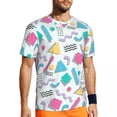 thumbnail image 1 of T Shirt For Men Memphis Style T-Shirt Couple Geometric Shape Vintage Gym Quick-drying Summer Fashion, 1 of 7