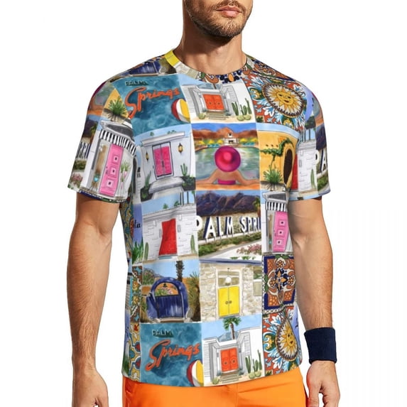 T Shirt For Men Mid Century Cat Sports T-Shirt Summer Kitty Mischief Vintage T-Shirts Harajuku Tshir