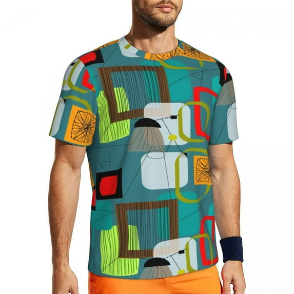 T Shirt For Men Mid Century Cat Sports T-Shirt Summer Kitty Mischief Vintage T-Shirts Harajuku Tshir