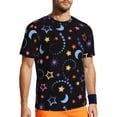 thumbnail image 1 of T Shirt For Men Moon And Stars Gym T-Shirt Summer Galaxy Print Classic Harajuku Tee Shirt For Man Gr, 1 of 7