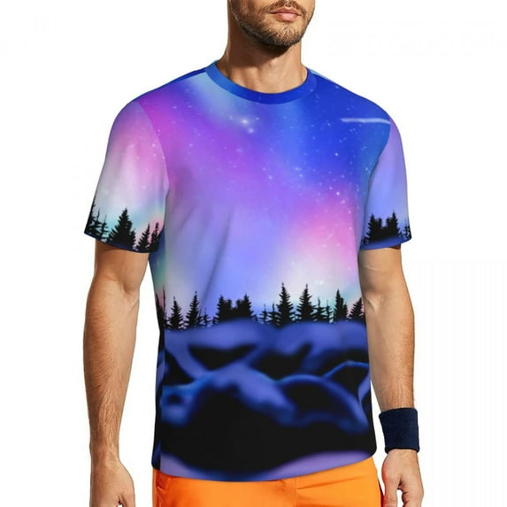 T Shirt For Men Mountains Famous Painting Sports Starry Night Vincent Van Gogh Hippie T-Shirts Coupl