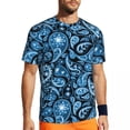 thumbnail image 1 of T Shirt For Men Multicolor Paisley Print Mens Ethnic Floral Vintage Sportswear Summer Popular Tee Sh, 1 of 7