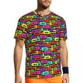 thumbnail image 1 of T Shirt For Men Music Notes White Gym Monochrome Hippie T-Shirts Men Retro Tshirt Beach Short Sleeve, 1 of 7
