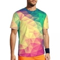 thumbnail image 1 of T Shirt For Men Nature Geometric T-Shirt Men Honeycomb Print Basic Gym T-Shirts Quick Dry Summer Har, 1 of 7