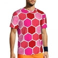 thumbnail image 1 of T Shirt For Men Nature Geometric T-Shirt Men Honeycomb Print Basic Gym T-Shirts Quick Dry Summer Har, 1 of 7