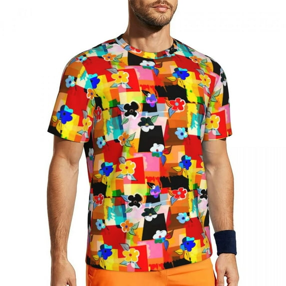 T Shirt For Men Neon Rainbow Sportswear Summer Pride Colorful Pattern Street Style Fashion Tee Shirt