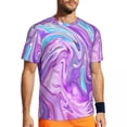 thumbnail image 1 of T Shirt For Men Neon Violet Liquid Gym T-Shirt Abstract Print Harajuku Male Vintage Tee Shirt Beach, 1 of 7