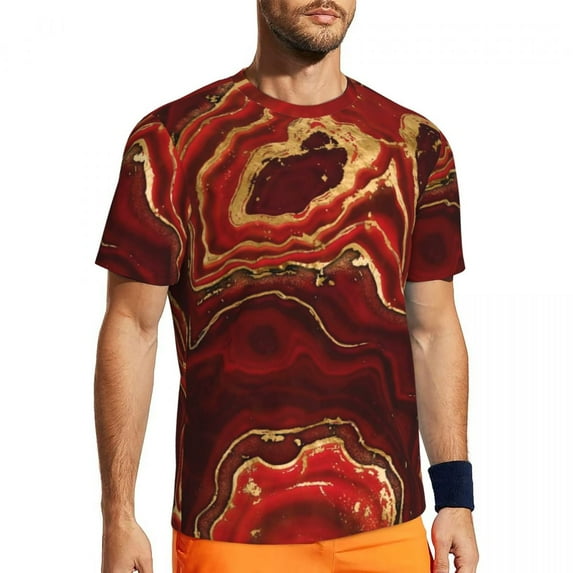 T Shirt For Men Neon Violet Liquid Gym T-Shirt Abstract Print Harajuku Male Vintage Tee Shirt Beach