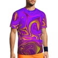 thumbnail image 1 of T Shirt For Men Neon Violet Liquid Gym T-Shirt Abstract Print Harajuku Male Vintage Tee Shirt Beach, 1 of 7