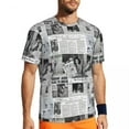 thumbnail image 1 of T Shirt For Men Newspaper Collage Man Vintage Aesthetic Streetwear Sports Breathable Summer Fashion, 1 of 7