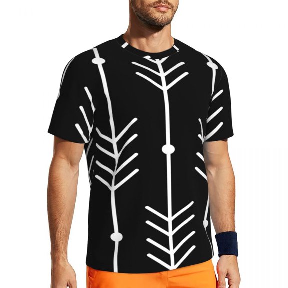 T Shirt For Men Nordic Pattern Male Celestial Bodies Summer Time Street Style Running Breathable Sum