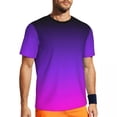 thumbnail image 1 of T Shirt For Men Ombre Neon Lights Couple Minimalist Red to Purple Gradient Basic Gym Breathable Beac, 1 of 7