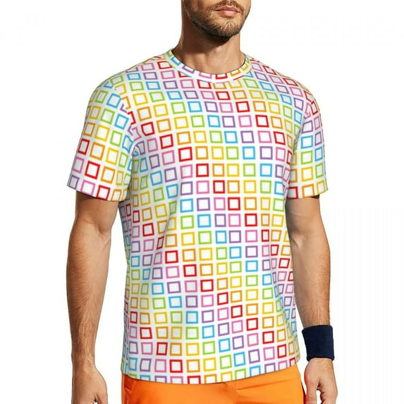 T Shirt For Men Ombre Neon Lights Couple Minimalist Red to Purple Gradient Basic Gym Breathable Beac