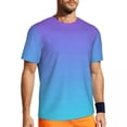thumbnail image 1 of T Shirt For Men Ombre Neon Lights Couple Minimalist Red to Purple Gradient Basic Gym Breathable Beac, 1 of 7