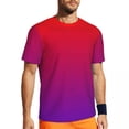 thumbnail image 1 of T Shirt For Men Ombre Neon Lights Couple Minimalist Red to Purple Gradient Basic Gym Breathable Beac, 1 of 7