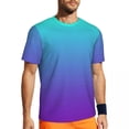 thumbnail image 1 of T Shirt For Men Ombre Neon Lights Couple Minimalist Red to Purple Gradient Basic Gym Breathable Beac, 1 of 7