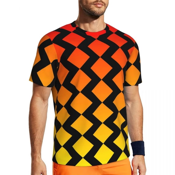 T Shirt For Men Ombre Print Gym T-Shirt Purple And Yellow Fashion Men Funny Tee Shirt Summer Short S