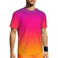 thumbnail image 1 of T Shirt For Men Ombre Print Gym T-Shirt Purple And Yellow Fashion Men Funny Tee Shirt Summer Short S, 1 of 7