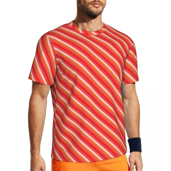 T Shirt For Men Orange And Black Striped T-Shirt Men Halloween Basic Sportswear Breathable Summer Hi