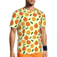 thumbnail image 1 of T Shirt For Men Oranges Pattern Gym Beach Green Leaf Fruit Print Retro T-Shirts Novelty Tshirt For M, 1 of 7