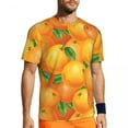thumbnail image 1 of T Shirt For Men Oranges Pattern Gym Beach Green Leaf Fruit Print Retro T-Shirts Novelty Tshirt For M, 1 of 7