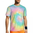thumbnail image 1 of T Shirt For Men Pastel Tie Dye Pastel Rainbow Novelty Gym Short Sleeve Fast Dry Tops Summer Street S, 1 of 7