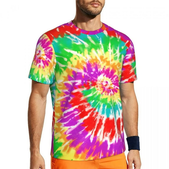 T Shirt For Men Pastel Tie Dye Pastel Rainbow Novelty Gym Short Sleeve Fast Dry Tops Summer Street S