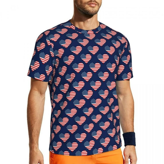 T Shirt For Men Patriotic USA Flag Sportswear T-Shirt Stars and Stripes Fashion Men Classic Tshirt B
