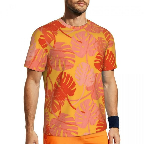 T Shirt For Men Plants Print Gym Summer Tropical Leaves Vintage Fashion Tee Shirt For Man Custom Top