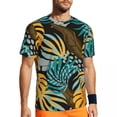 thumbnail image 1 of T Shirt For Men Plants Print Gym Summer Tropical Leaves Vintage Fashion Tee Shirt For Man Custom Top, 1 of 7