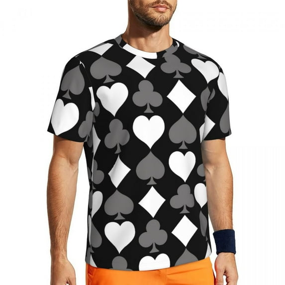 T Shirt For Men Poker Cards Sports T-Shirt Playing Cards Fashion Men Vintage Tee Shirt Summer Short-