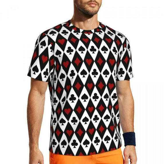T Shirt For Men Poker Cards Sports T-Shirt Playing Cards Fashion Men Vintage Tee Shirt Summer Short-