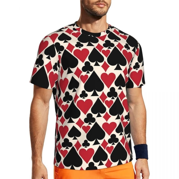 T Shirt For Men Poker Cards Sports T-Shirt Playing Cards Fashion Men Vintage Tee Shirt Summer Short-