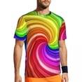 thumbnail image 1 of T Shirt For Men Polka Dot Rainbow Male Retro Print Fun Sports T-Shirts Breathable Summer Fashion Tee, 1 of 7