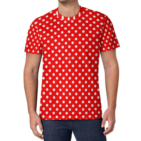 T Shirt For Men Polka Dots Print Orange and Black Harajuku T-Shirts Men Classic Tshirt Summer Short-
