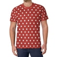 thumbnail image 1 of T Shirt For Men Polka Dots Print Orange and Black Harajuku T-Shirts Men Classic Tshirt Summer Short-, 1 of 7