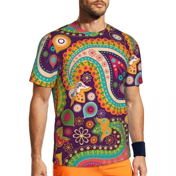 T Shirt For Men Psychedelic Hippie T-Shirt Blue Tears Print Sports T-Shirts Short Sleeve Breathable