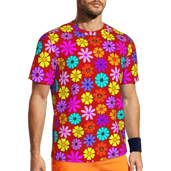 T Shirt For Men Psychedelic Hippie T-Shirt Blue Tears Print Sports T-Shirts Short Sleeve Breathable