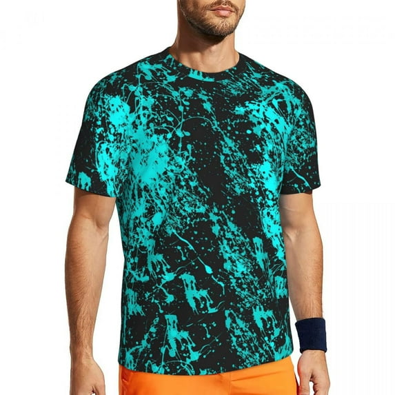 T Shirt For Men Psychedelic Splatter Running T-Shirt Colorful Rainbow Hip Hop T-Shirts Men Vintage T