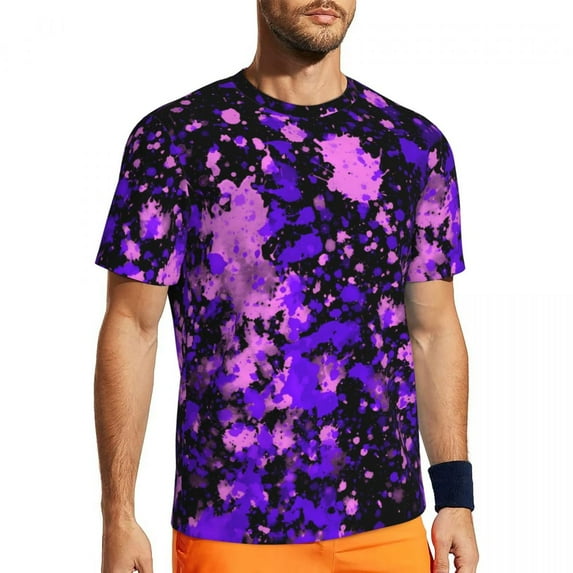 T Shirt For Men Psychedelic Splatter Running T-Shirt Colorful Rainbow Hip Hop T-Shirts Men Vintage T