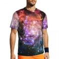 thumbnail image 1 of T Shirt For Men Purple Blue Galaxy Nebula Running T-Shirt Stardust Graphic Novelty Male Tee Shirt Su, 1 of 7