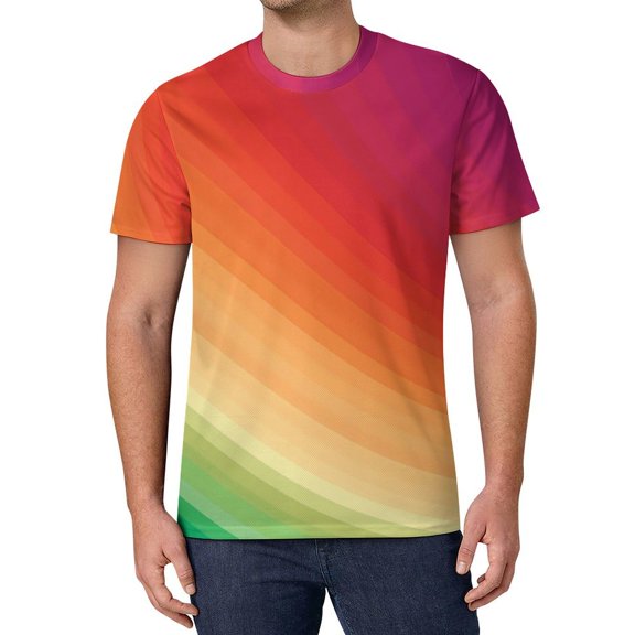 T Shirt For Men Rainbow Gradient T-Shirt Male Pride Month Awesome Original Harajuku Tee Shirt Short